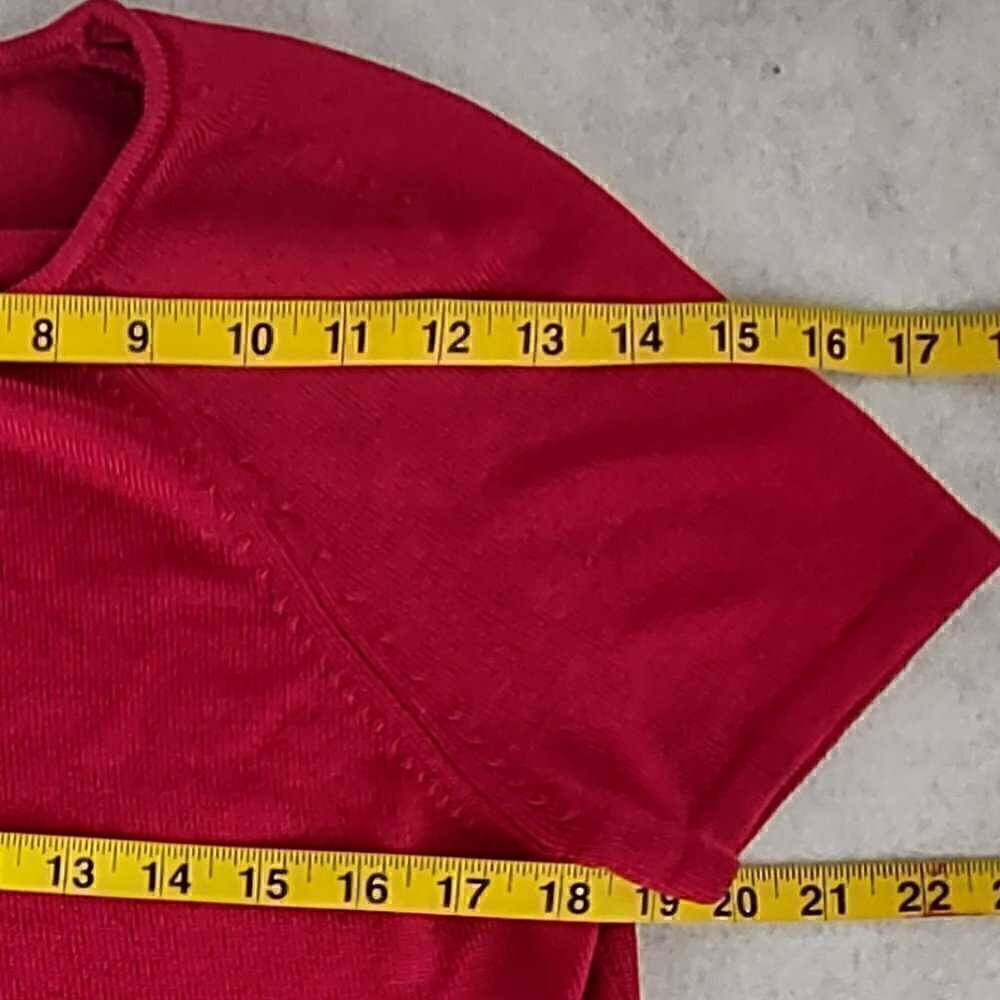 Jones New York Collection Womens Pullover Ruby, Burgundy Short Sleeve Top Size L - Picture 8 of 10